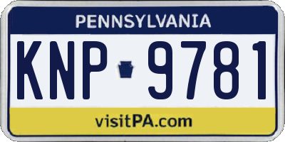 PA license plate KNP9781