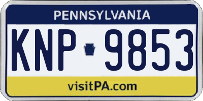 PA license plate KNP9853