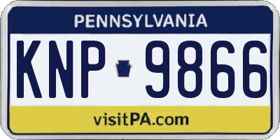 PA license plate KNP9866