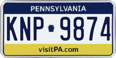 PA license plate KNP9874