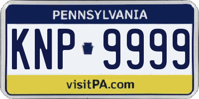PA license plate KNP9999