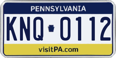 PA license plate KNQ0112