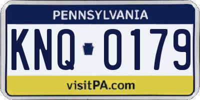 PA license plate KNQ0179