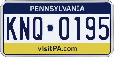 PA license plate KNQ0195