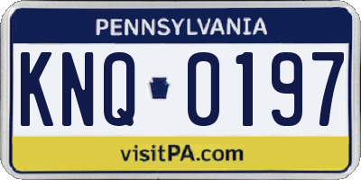 PA license plate KNQ0197