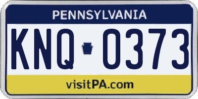 PA license plate KNQ0373