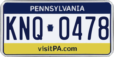 PA license plate KNQ0478