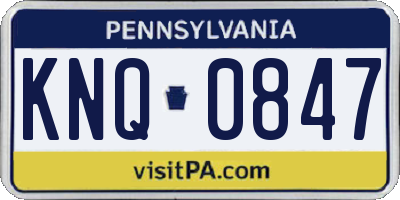 PA license plate KNQ0847