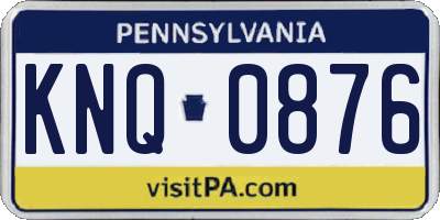 PA license plate KNQ0876