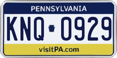 PA license plate KNQ0929