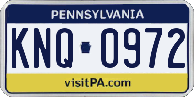 PA license plate KNQ0972