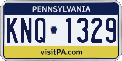 PA license plate KNQ1329