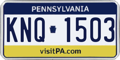 PA license plate KNQ1503