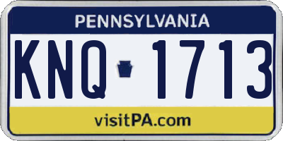 PA license plate KNQ1713