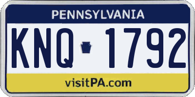 PA license plate KNQ1792