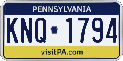 PA license plate KNQ1794