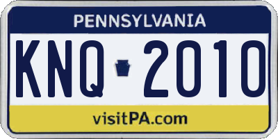 PA license plate KNQ2010