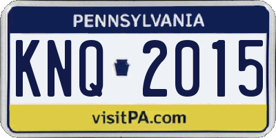 PA license plate KNQ2015
