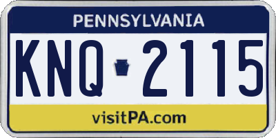 PA license plate KNQ2115