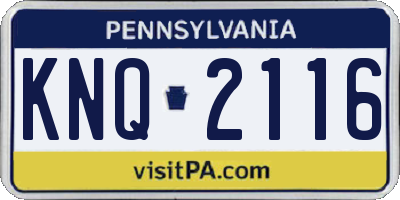 PA license plate KNQ2116