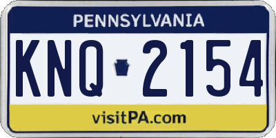 PA license plate KNQ2154