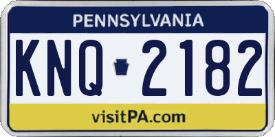 PA license plate KNQ2182