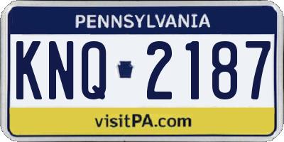 PA license plate KNQ2187