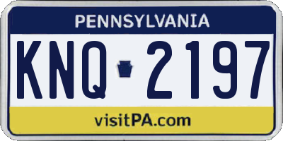 PA license plate KNQ2197