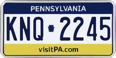 PA license plate KNQ2245