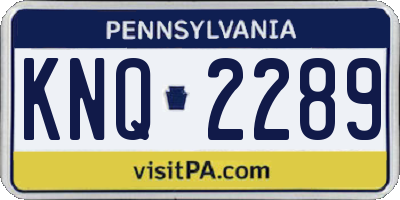 PA license plate KNQ2289