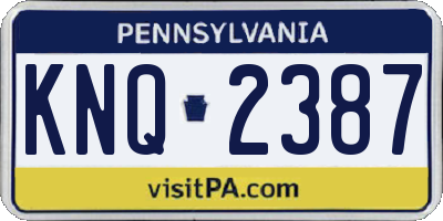 PA license plate KNQ2387