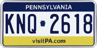 PA license plate KNQ2618