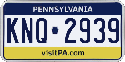 PA license plate KNQ2939