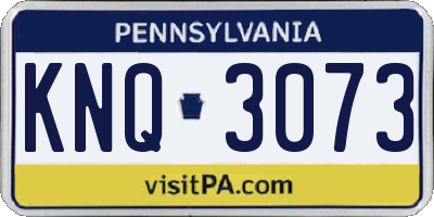 PA license plate KNQ3073