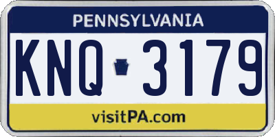 PA license plate KNQ3179