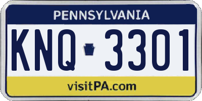 PA license plate KNQ3301