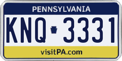 PA license plate KNQ3331