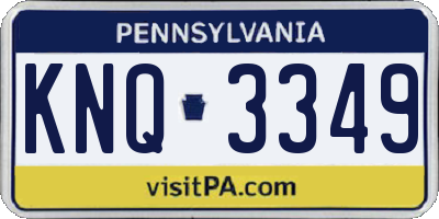 PA license plate KNQ3349