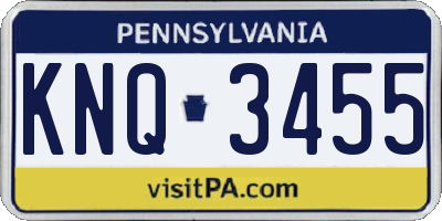 PA license plate KNQ3455