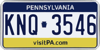 PA license plate KNQ3546