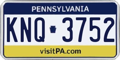 PA license plate KNQ3752