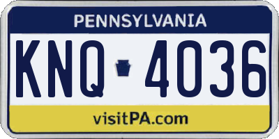 PA license plate KNQ4036