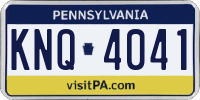 PA license plate KNQ4041
