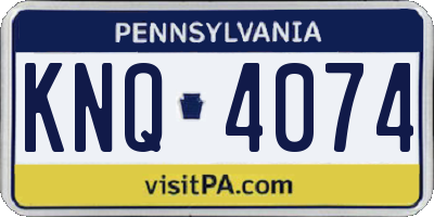PA license plate KNQ4074