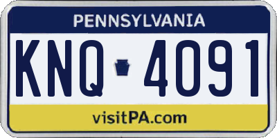 PA license plate KNQ4091