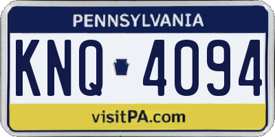 PA license plate KNQ4094