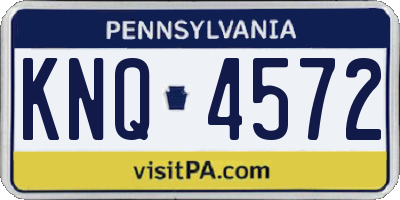PA license plate KNQ4572