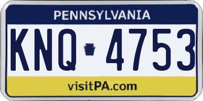 PA license plate KNQ4753