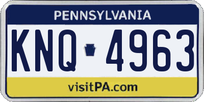 PA license plate KNQ4963