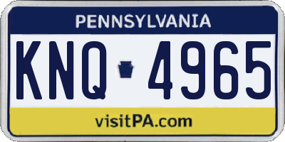 PA license plate KNQ4965